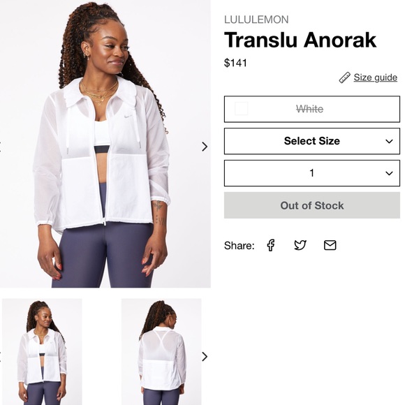 SOLD Lululemon Translu Anorak - Picture 4 of 14